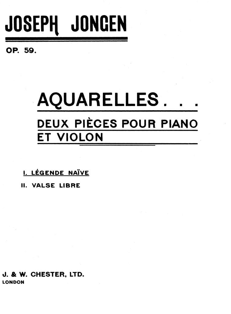 Aquarelles Op. 59 No 1 Legende Naïve